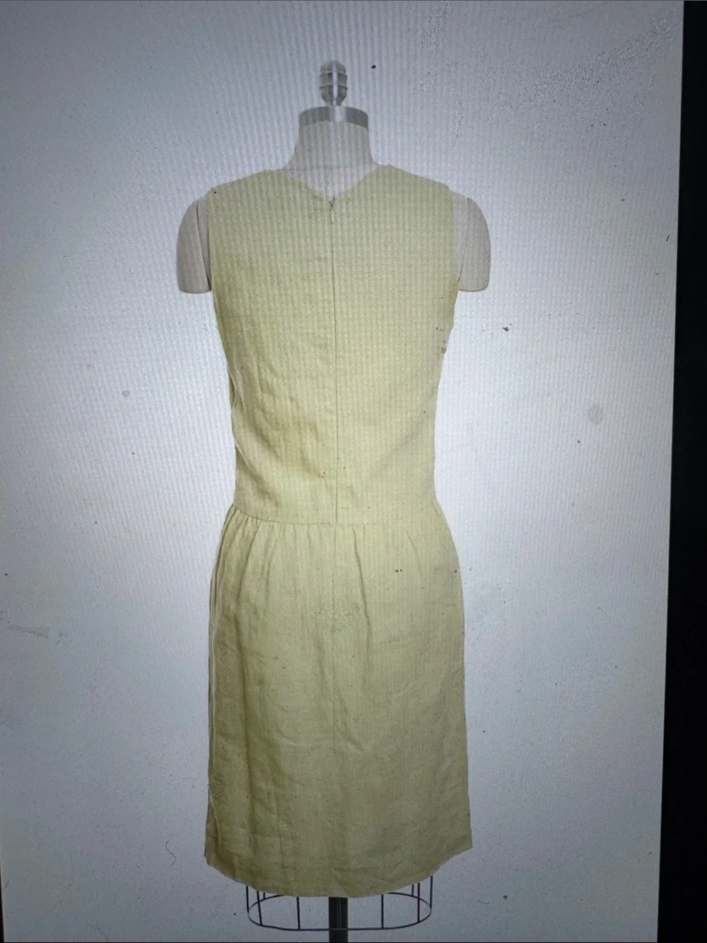 Chanel Vintage Yellow 1996 Runway Linen Dress